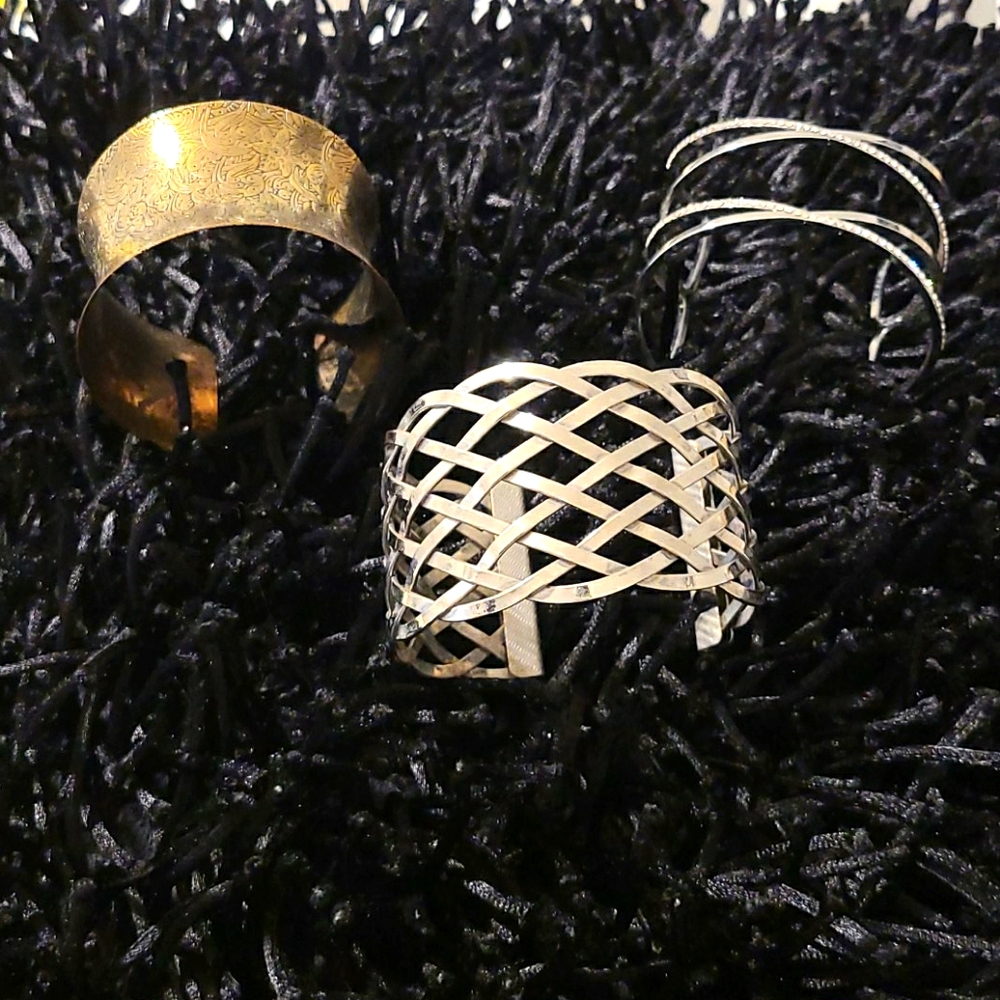 3 cuff bracelets